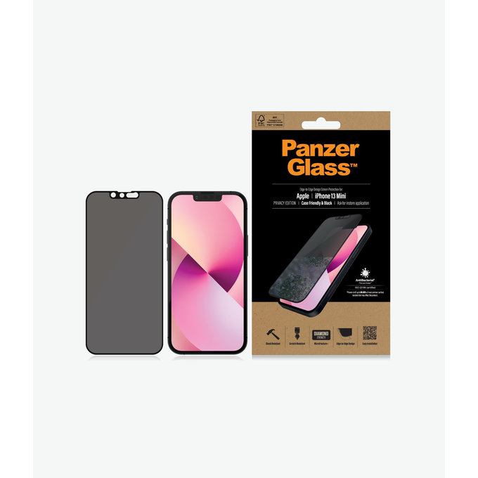 Προστατευτικό Γυαλί Case Friendly Privacy AB για iPhone 13 mini, Μαύρο | Black | PanzerGlass