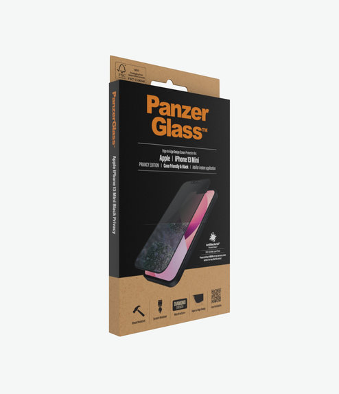 Προστατευτικό Γυαλί για iPhone 13 mini, Case Friendly Privacy AB, Μαύρο, Black, PanzerGlass