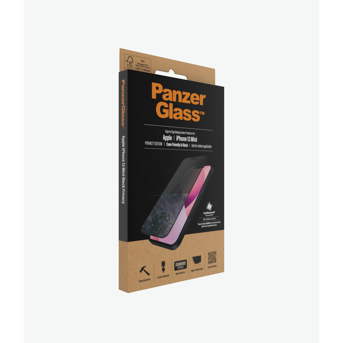 Προστατευτικό Γυαλί Case Friendly Privacy AB για iPhone 13 mini, Μαύρο | Black | PanzerGlass
