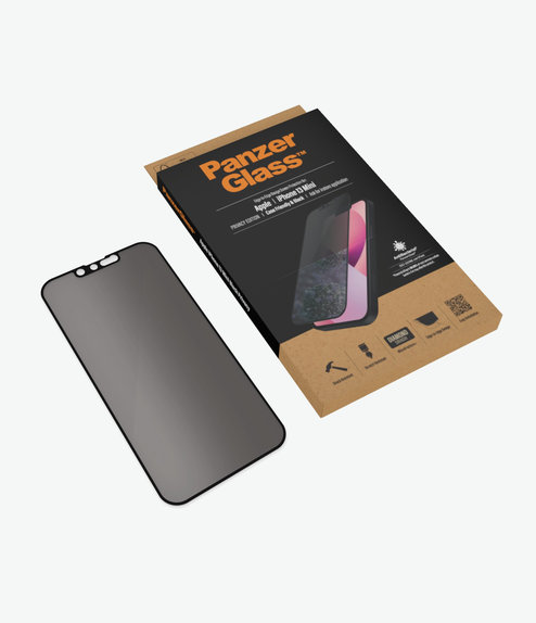 Προστατευτικό Γυαλί για iPhone 13 mini, Case Friendly Privacy AB, Μαύρο, Black, PanzerGlass