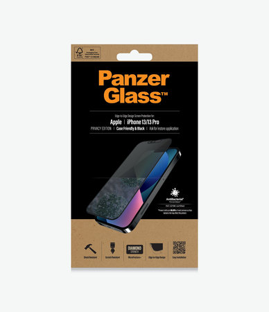 Προστατευτικό Γυαλί Case Friendly Privacy AB για iPhone 13, 13 Pro & 14, Μαύρο | Black | PanzerGlass