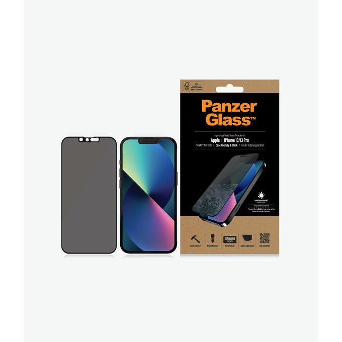 Προστατευτικό Γυαλί Case Friendly Privacy AB για iPhone 13, 13 Pro & 14, Μαύρο | Black | PanzerGlass
