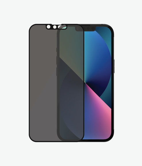 Προστατευτικό Γυαλί για iPhone 13, 13 Pro, 14, Case Friendly Privacy AB, Μαύρο, Black, PanzerGlass