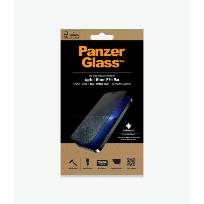Προστατευτικό Γυαλί Case Friendly Privacy AB για iPhone 13 Pro Max & 14 Plus, Μαύρο | Black | PanzerGlass