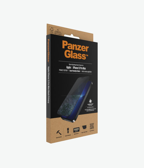 Προστατευτικό Γυαλί για iPhone 13 Pro Max, 14 Plus, Case Friendly Privacy AB, Μαύρο, Black, PanzerGlass