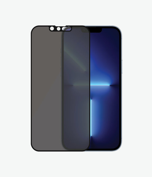 Προστατευτικό Γυαλί για iPhone 13 Pro Max, 14 Plus, Case Friendly Privacy AB, Μαύρο, Black, PanzerGlass