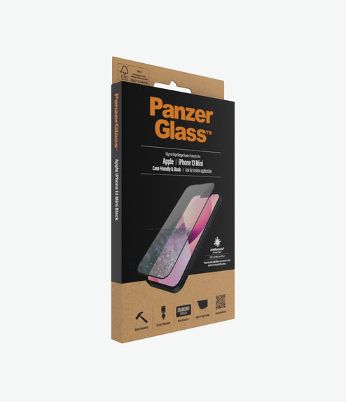 Προστατευτικό Γυαλί για iPhone 13 mini, Case Friendly AB, Μαύρο, Black, PanzerGlass