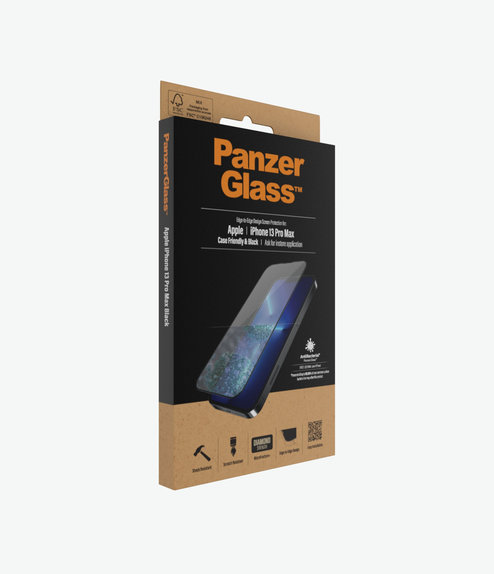 Προστατευτικό Γυαλί για iPhone 13 Pro Max, 14 Plus, Case Friendly AB, Μαύρο, Black, PanzerGlass
