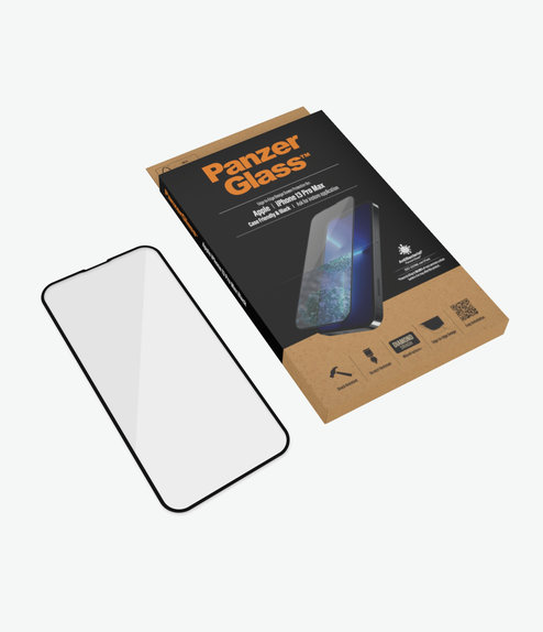 Προστατευτικό Γυαλί για iPhone 13 Pro Max, 14 Plus, Case Friendly AB, Μαύρο, Black, PanzerGlass