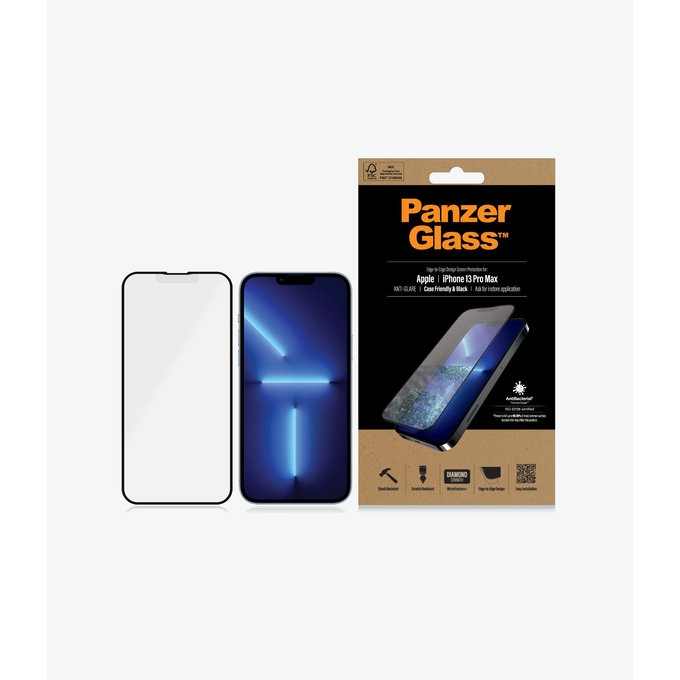 Προστατευτικό Γυαλί Case Friendly Anti-Glare AB για iPhone 13 Pro Max & 14 Plus, Μαύρο | Black | PanzerGlass