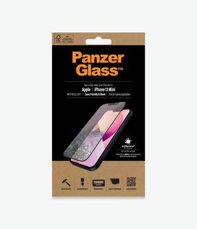 Προστατευτικό Γυαλί Case Friendly Anti-Bluelight AB για iPhone 13 mini, Μαύρο | Black | PanzerGlass