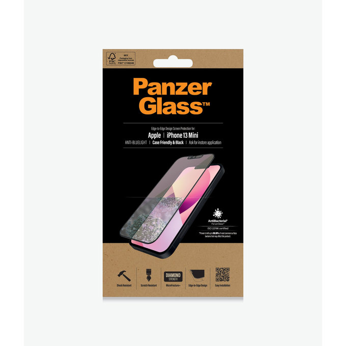 Προστατευτικό Γυαλί Case Friendly Anti-Bluelight AB για iPhone 13 mini, Μαύρο | Black | PanzerGlass