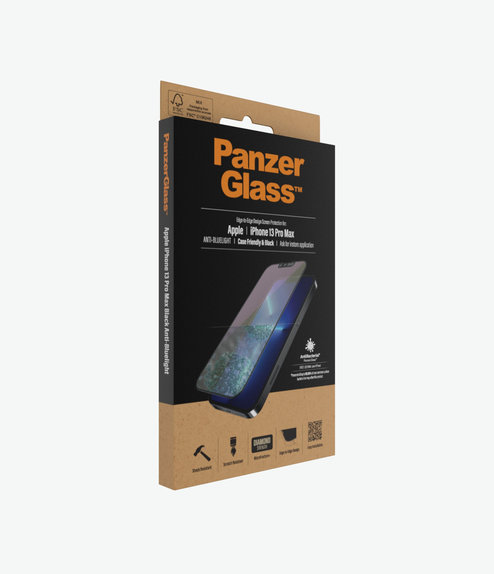 Προστατευτικό Γυαλί για iPhone 13 Pro Max, 14 Plus, Case Friendly Anti-Bluelight AB, Μαύρο, Black, PanzerGlass