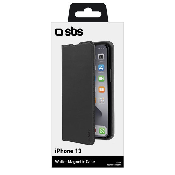 Θήκη Βιβλίο Πορτοφόλι Lite για iPhone 13, Μαύρο, Black, SBS