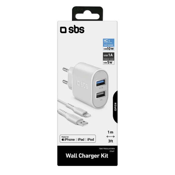 Αντάπτορας Φόρτισης 2x USB-C Power Delivery 20W, λευκός | SBS