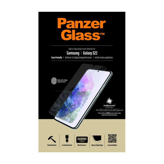 Προστατευτικό Γυαλί για Samsung S22, Case Friendly AB, Transparent, PanzerGlass