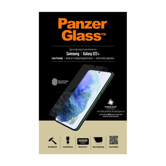 Προστατευτικό Γυαλί για Samsung S22+, Case Friendly AB, Transparent, PanzerGlass
