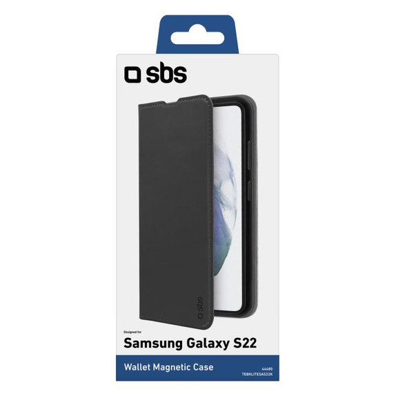 Θήκη Βιβλίο Πορτοφόλι Lite για Samsung S22, Μαύρο, Black, SBS