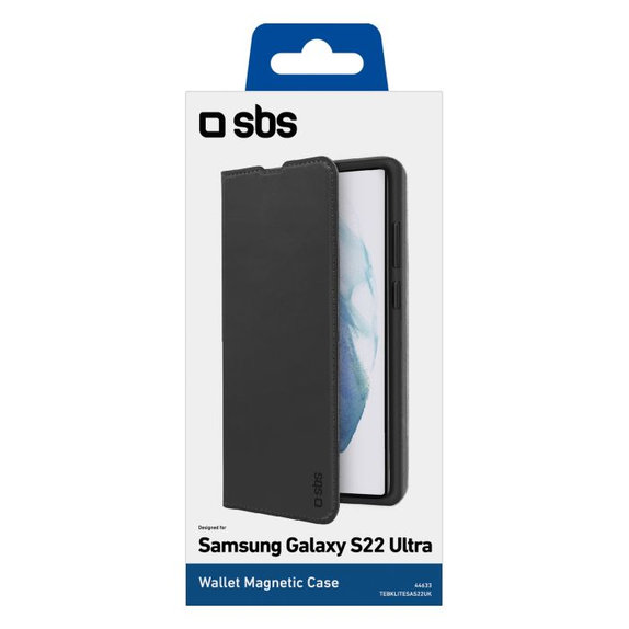 Θήκη Βιβλίο Πορτοφόλι Lite για Samsung S22 Ultra, Μαύρο, Black, SBS