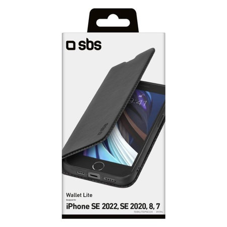 Θήκη Book Wallet Lite για iPhone 7, 8, SE 2020 & SE 2022 | Μαύρο | Black | SBS