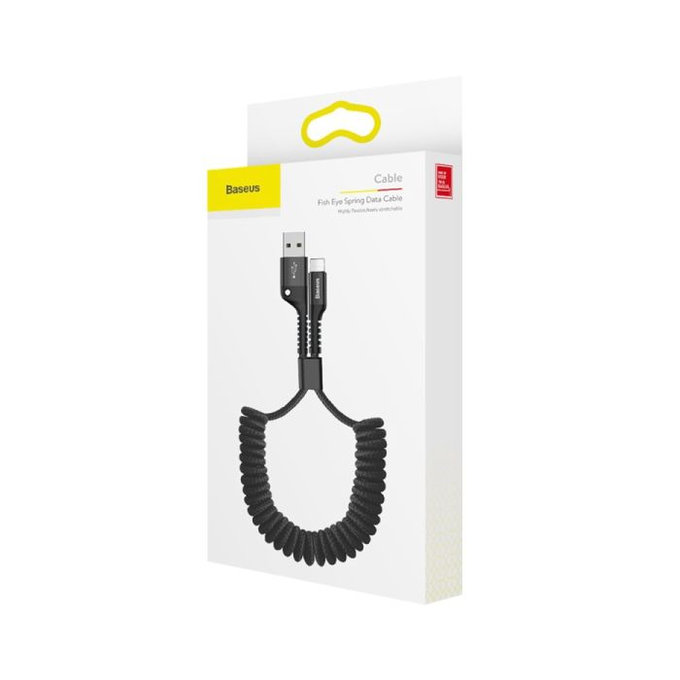 Καλώδιο Lightning / USB (1m), ελατηρίου | Μαύρο | Black | Baseus