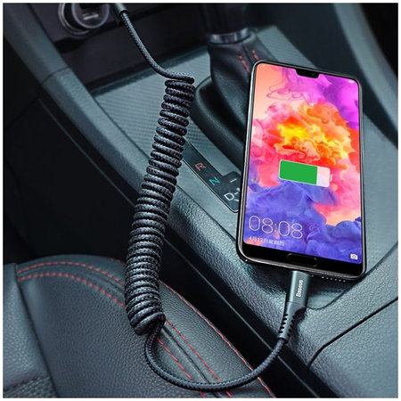 Καλώδιο USB-C / USB (1m), ελατηρίου | Μαύρο | Black | Baseus