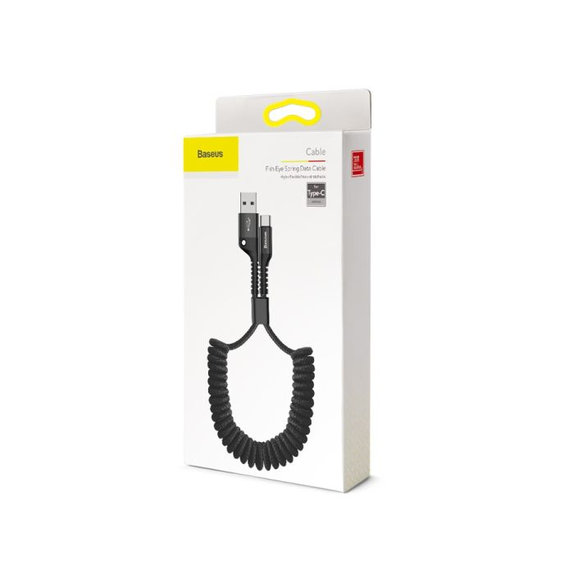Καλώδιο USB-C / USB (1m), ελατηρίου | Μαύρο | Black | Baseus