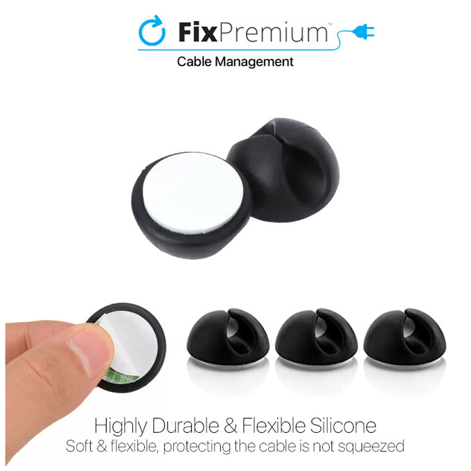 Οργανωτής Καλωδίων - Θήκη Καλωδίων | Σετ 3τμχ | Λευκό | White | FixPremium