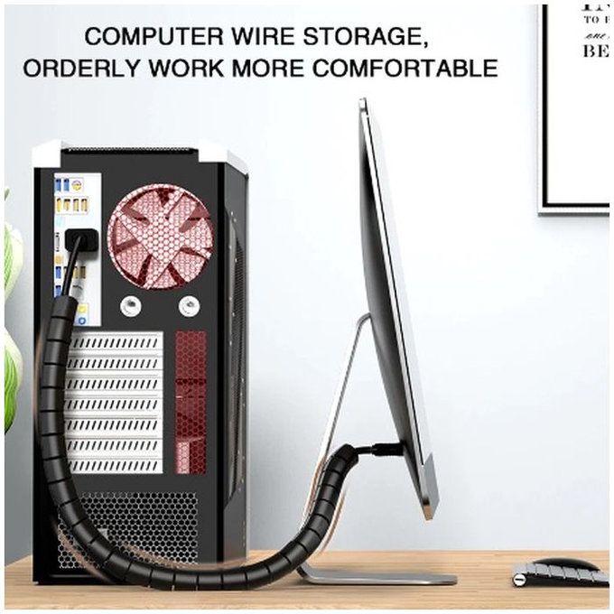 Καλώδιο Οργανωτής - Σωλήνας (16mm), μήκος 2M | μαύρο | Black | FixPremium