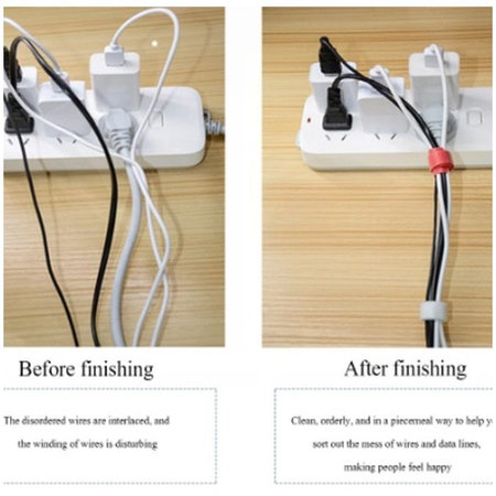 Οργανωτής Καλωδίων - Δέστρες Καλωδίων - Σετ των 10, Μαύρο | Black | FixPremium