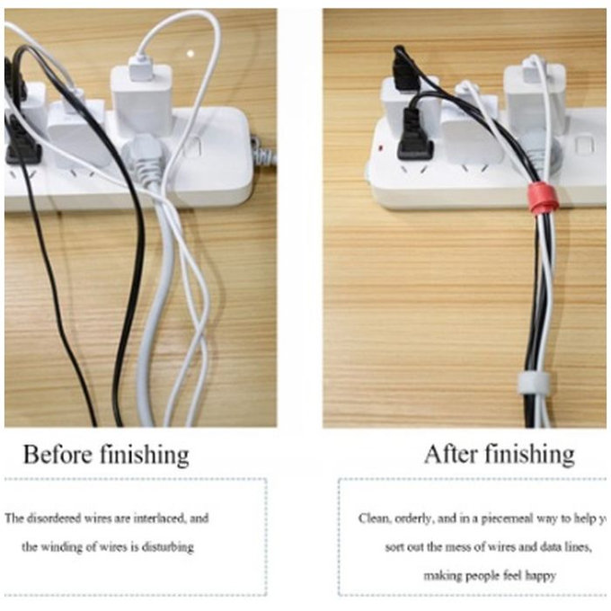 Οργανωτής Καλωδίων - Δέστρες Καλωδίων - Σετ των 10, Μαύρο | Black | FixPremium