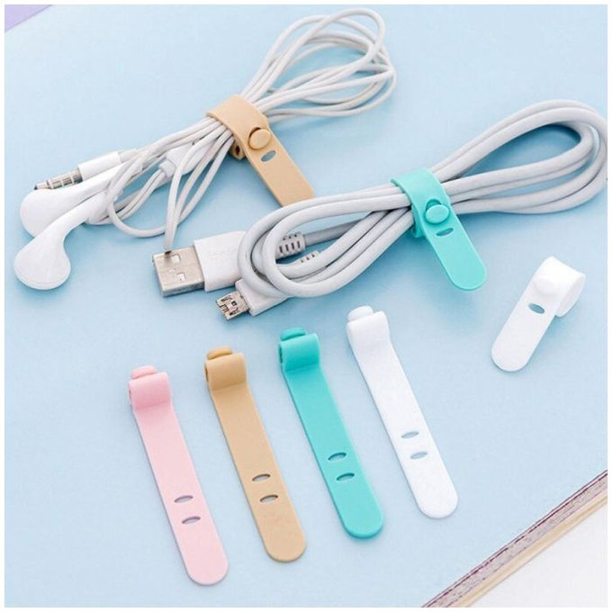 Οργανωτής Καλωδίων - Δέστρες Καλωδίων - Σετ των 10, Μαύρο | Black | FixPremium