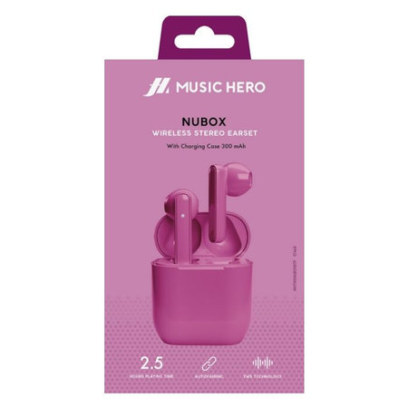 Ασύρματα Ακουστικά TWS NUBOX | Pink | Ροζ | Music Hero