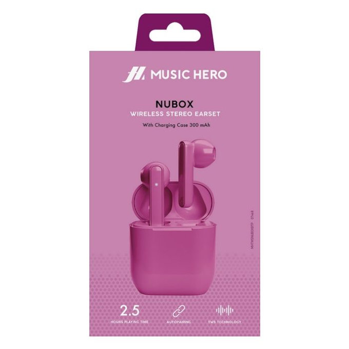Ασύρματα Ακουστικά TWS NUBOX | Pink | Ροζ | Music Hero
