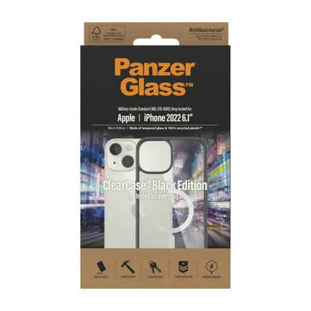 Θήκη ClearCase με MagSafe για iPhone 14 | Μαύρο | Black | PanzerGlass
