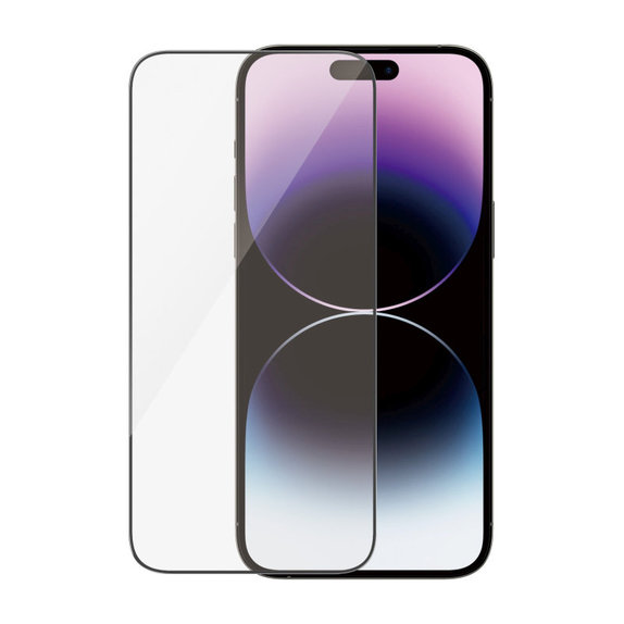 Προστατευτικό γυαλί UWF AB με εφαρμογέα για iPhone 14 Pro Max, Μαύρο, PanzerGlass