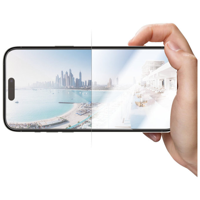 Προστατευτικό γυαλί UWF Anti-Reflective AB με εφαρμογέα για iPhone 14 Pro Max, Μαύρο, PanzerGlass