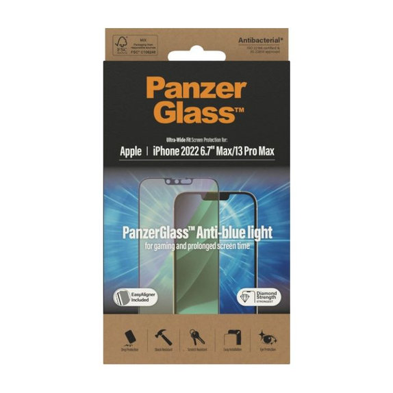 Προστατευτικό Γυαλί για iPhone 13 Pro Max, 14 Plus, UWF Anti-Bluelight AB, PanzerGlass