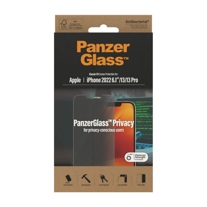 Προστατευτικό Γυαλί Privacy AB για iPhone 13 | 13 Pro | 14 | PanzerGlass