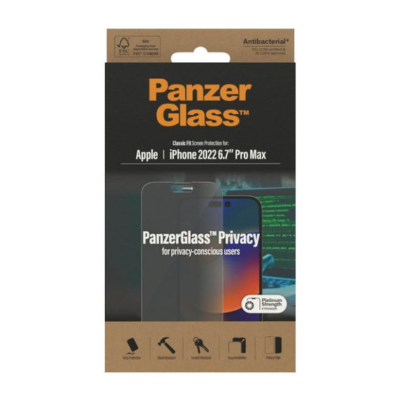 Προστατευτικό Γυαλί για iPhone 14 Pro Max, Privacy AB, PanzerGlass