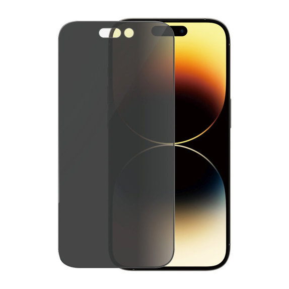 Προστατευτικό γυαλί UWF Privacy AB με εφαρμογέα για iPhone 14 Pro, Μαύρο, PanzerGlass