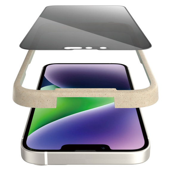Προστατευτικό γυαλί UWF Privacy AB με εφαρμογέα για iPhone 14 Plus/13 Pro Max, Μαύρο, PanzerGlass