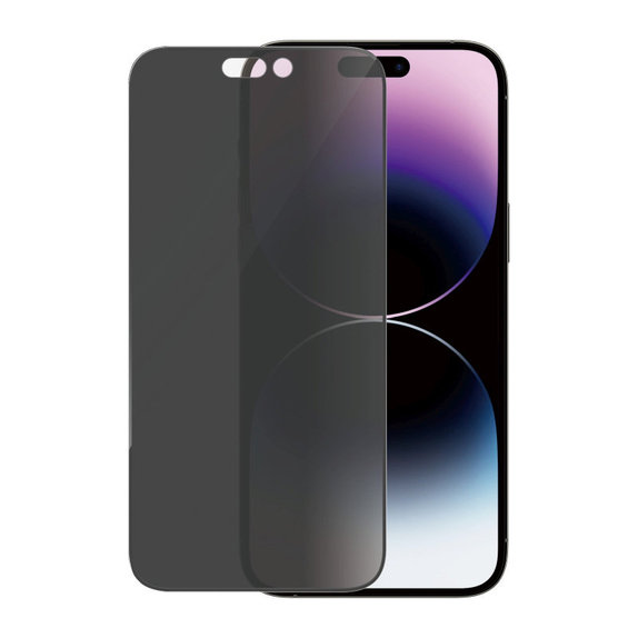 Προστατευτικό γυαλί UWF Privacy AB με εφαρμογέα για iPhone 14 Pro Max, Μαύρο, PanzerGlass