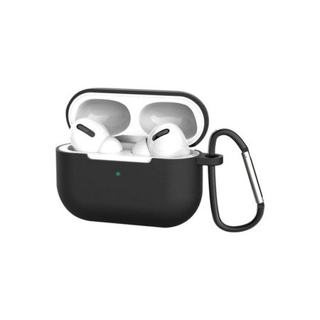 Θήκη Σιλικόνης με Γάντζο για AirPods Pro, Μαύρο, Black, FixPremium