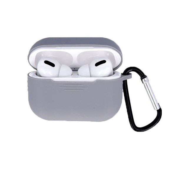 FixPremium - Θήκη Σιλικόνης με Καραμπίνερ για AirPods Pro | Space Gray