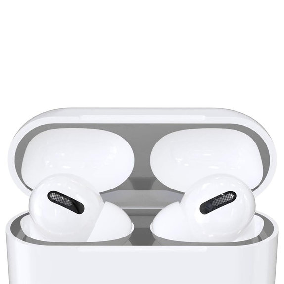 Αντι-σκόνη Αυτοκόλλητο για AirPods Pro, Ασημί, Silver, FixPremium