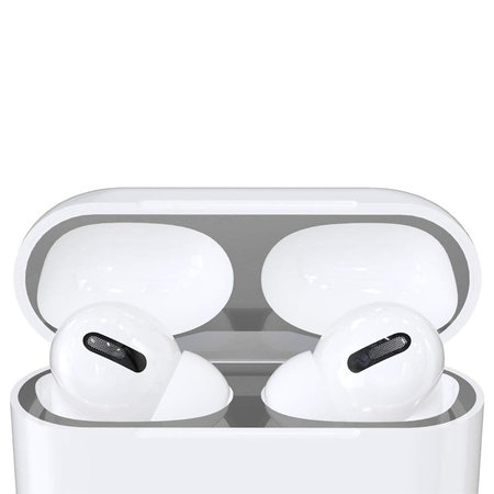 Αντι-σκόνη Αυτοκόλλητο για AirPods Pro | Ασημί | Silver | FixPremium