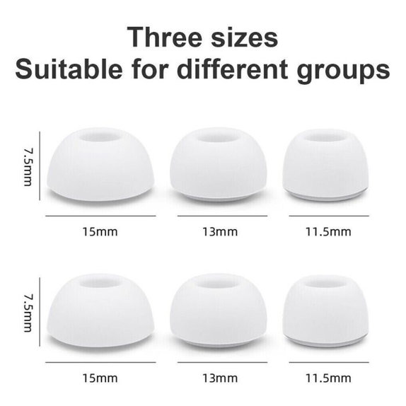Ακουστικά για AirPods Pro, Σετ 3τμχ (L, M, S), λευκό, White, FixPremium