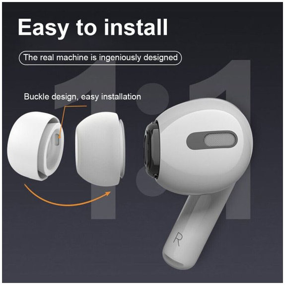 Ακουστικά για AirPods Pro, Σετ 3τμχ (L, M, S), λευκό, White, FixPremium