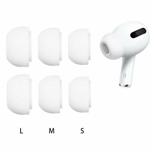 Ακουστικά για AirPods Pro, Σετ 3τμχ (L, M, S), λευκό, White, FixPremium